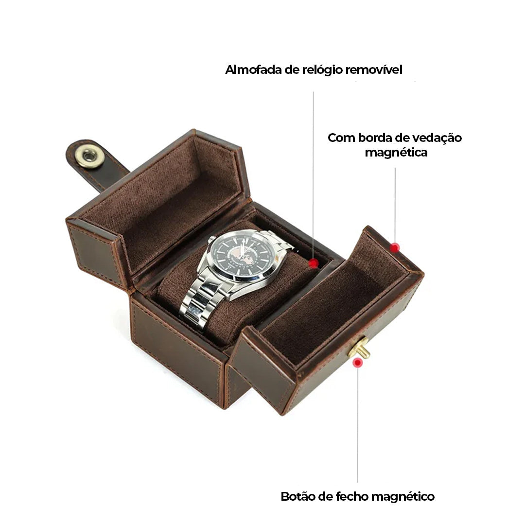 Caixa para Relógios Vintage em Couro Genuíno
