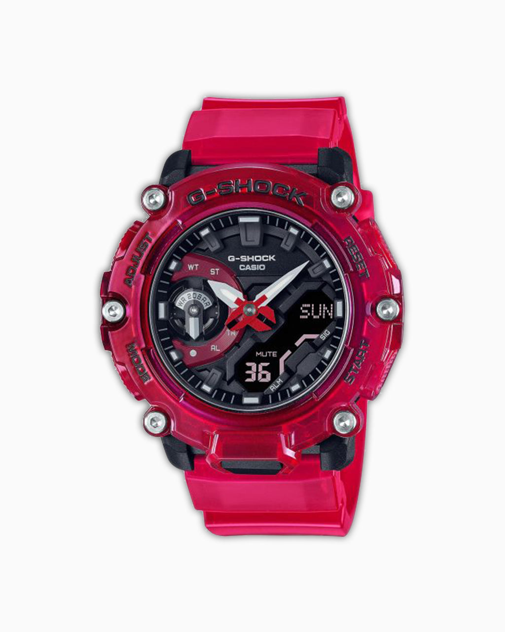 Casio G-Shock GA2200SKL-4A Sound Waves Skeleton Series Watch - Red
